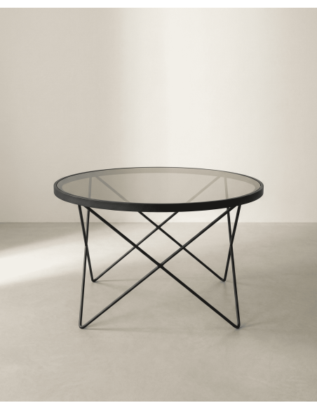 Mesa centro redonda cristal KAROX frente