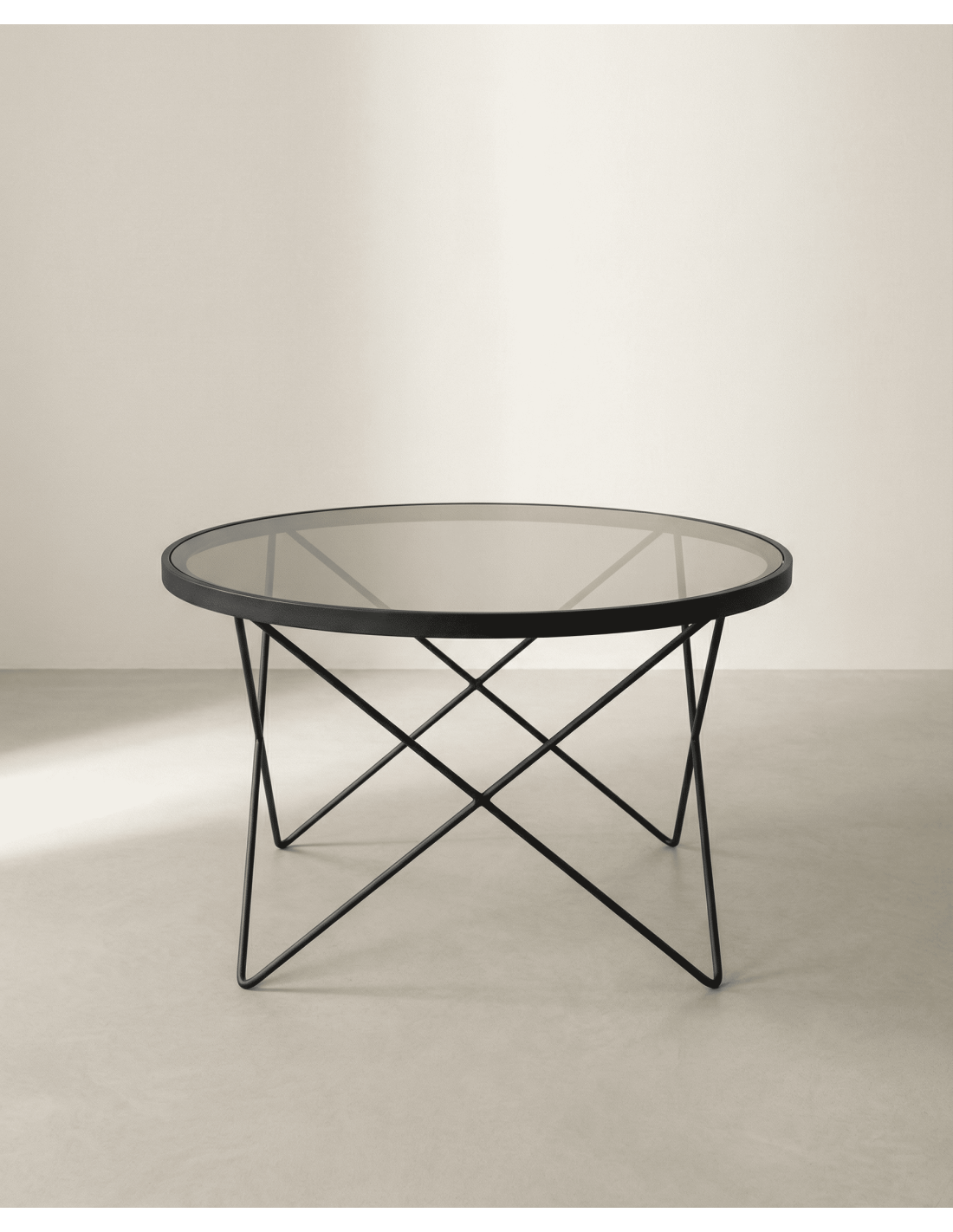 Mesa centro redonda cristal KAROX frente