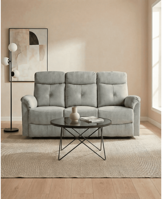 Mesa centro redonda cristal KAROX ambiente