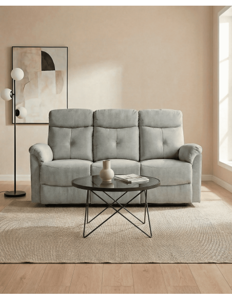 Mesa centro redonda cristal KAROX ambiente