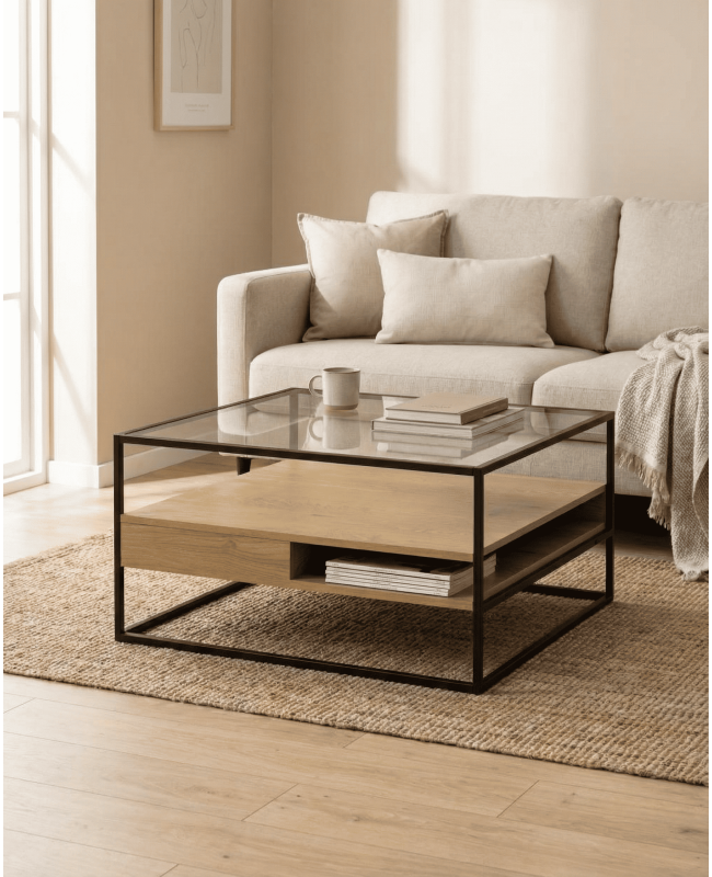 Mesa centro cuadrada ZELON ambiente