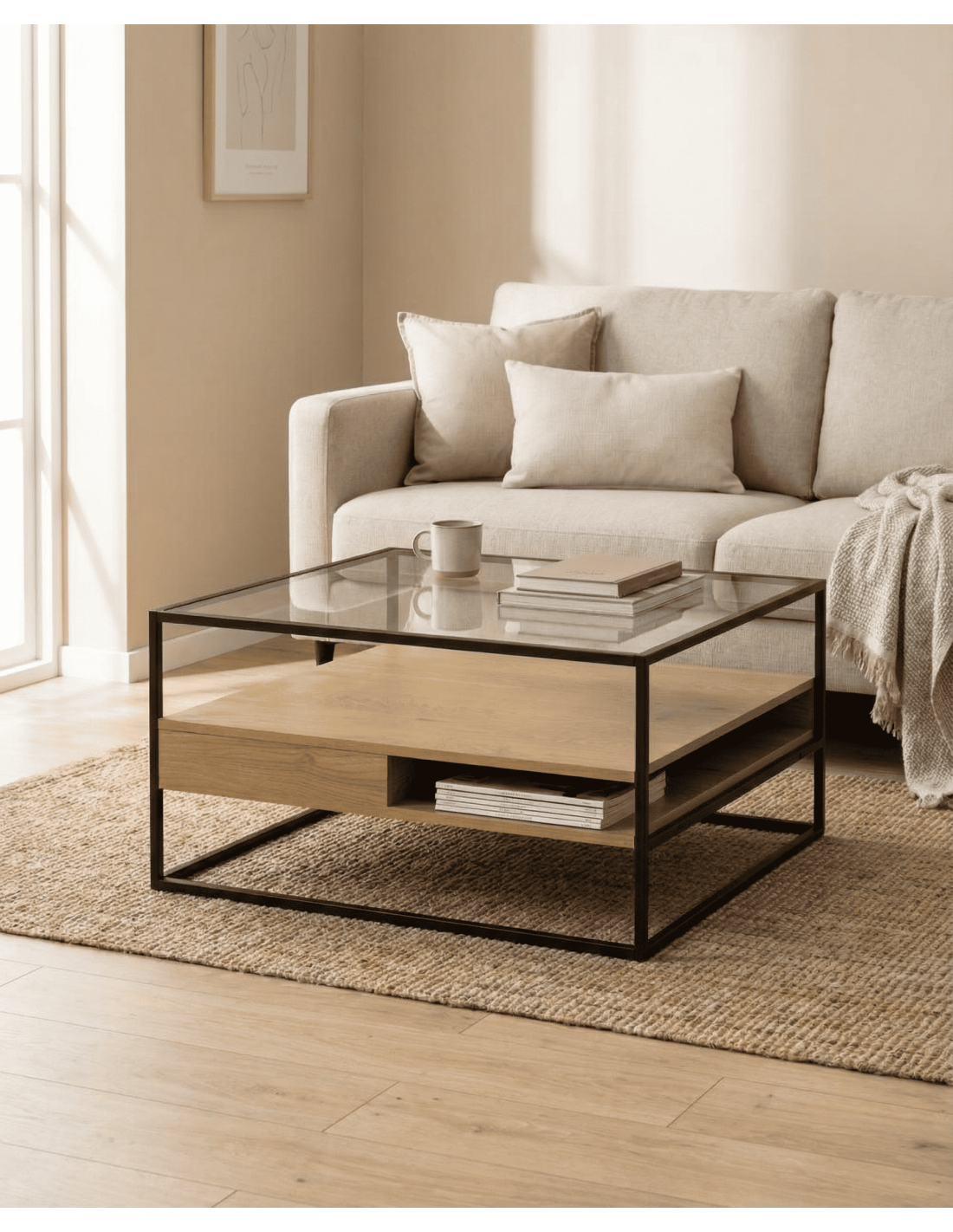 Mesa centro cuadrada ZELON ambiente