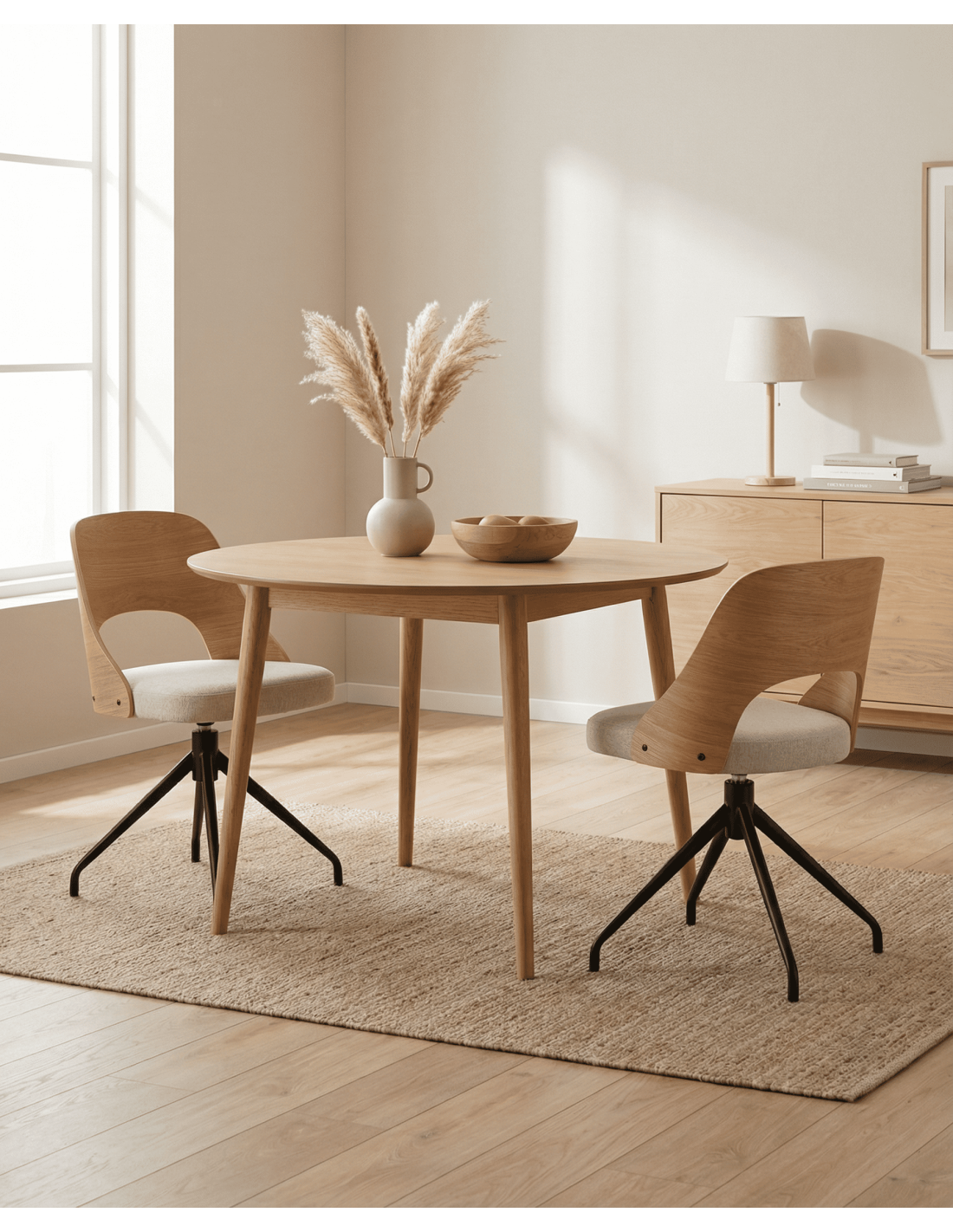 Pack 2 sillas comedor respaldo madera NOREX ambiente