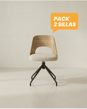 Pack 2 sillas comedor respaldo madera NOREX frente