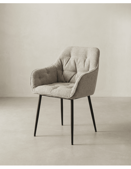 Pack de 2 sillas comedor NOREL beige lateral