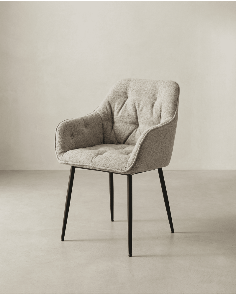 Pack de 2 sillas comedor NOREL beige lateral