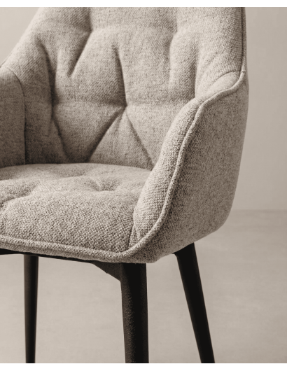 Pack de 2 sillas comedor NOREL beige detalle