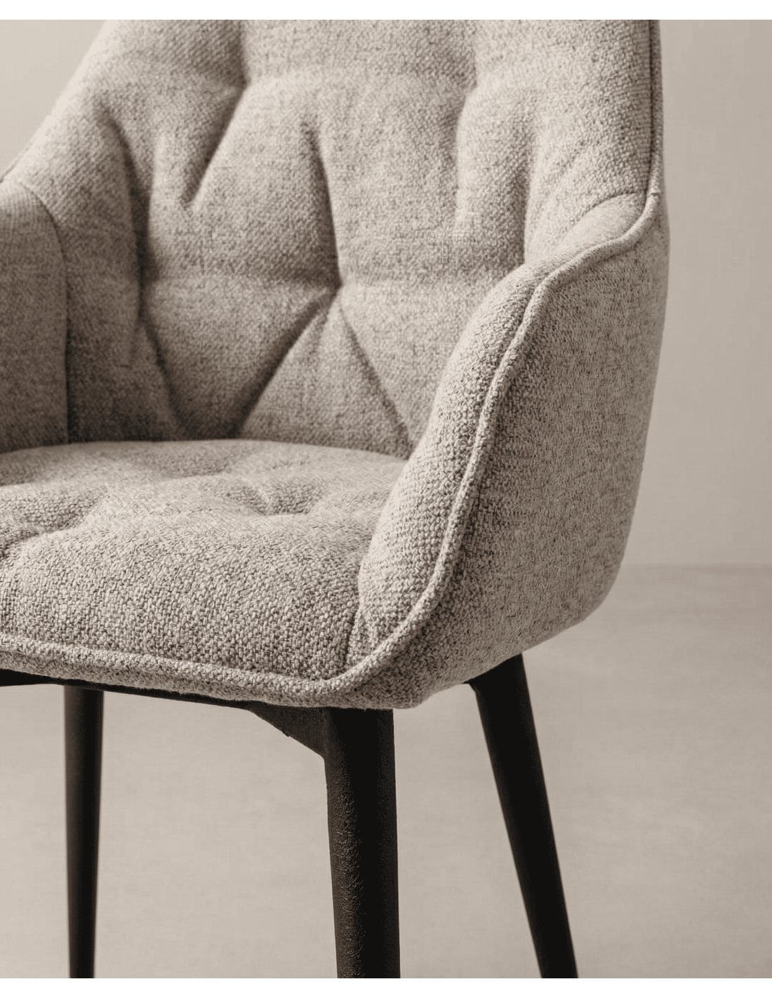 Pack de 2 sillas comedor NOREL beige detalle