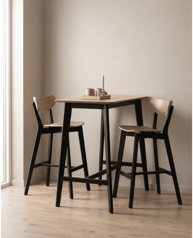 Pack 2 taburetes madera PAXEL color Roble Artisan ambiente