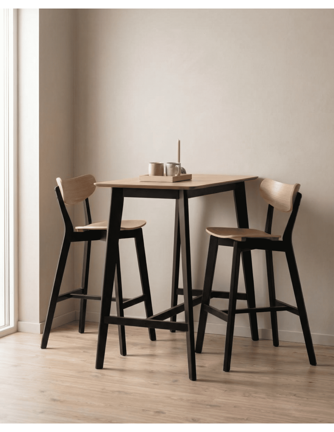 Pack 2 taburetes madera PAXEL color Roble Artisan ambiente