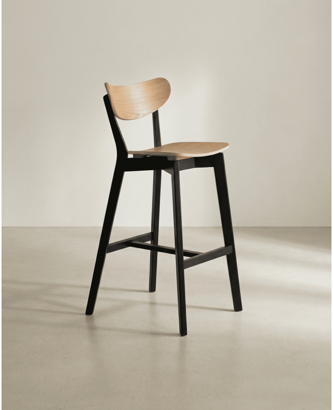 Pack 2 taburetes madera PAXEL color Roble Artisan lateral