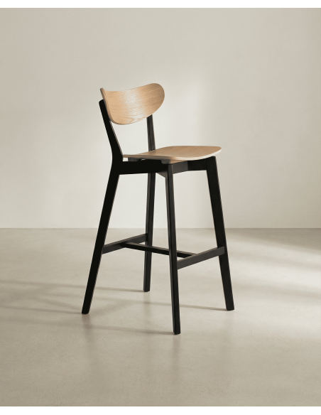 Pack 2 taburetes madera PAXEL color Roble Artisan lateral