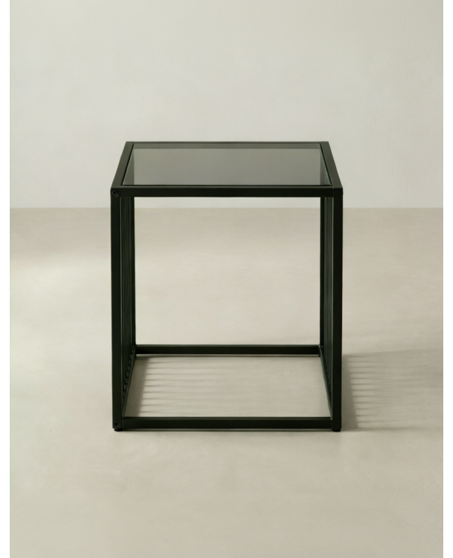 Mesa auxiliar metálica cuadrada BEXAR lateral