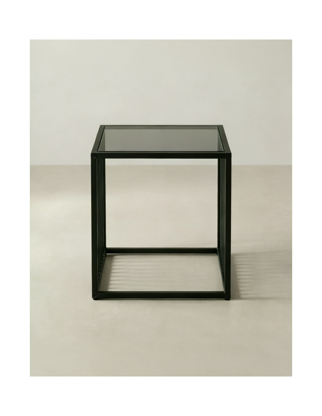 Mesa auxiliar metálica cuadrada BEXAR lateral