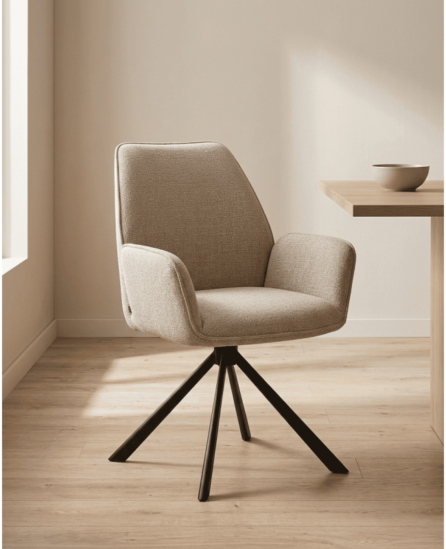 Pack 2 sillas respaldo alto TARIX beige ambiente