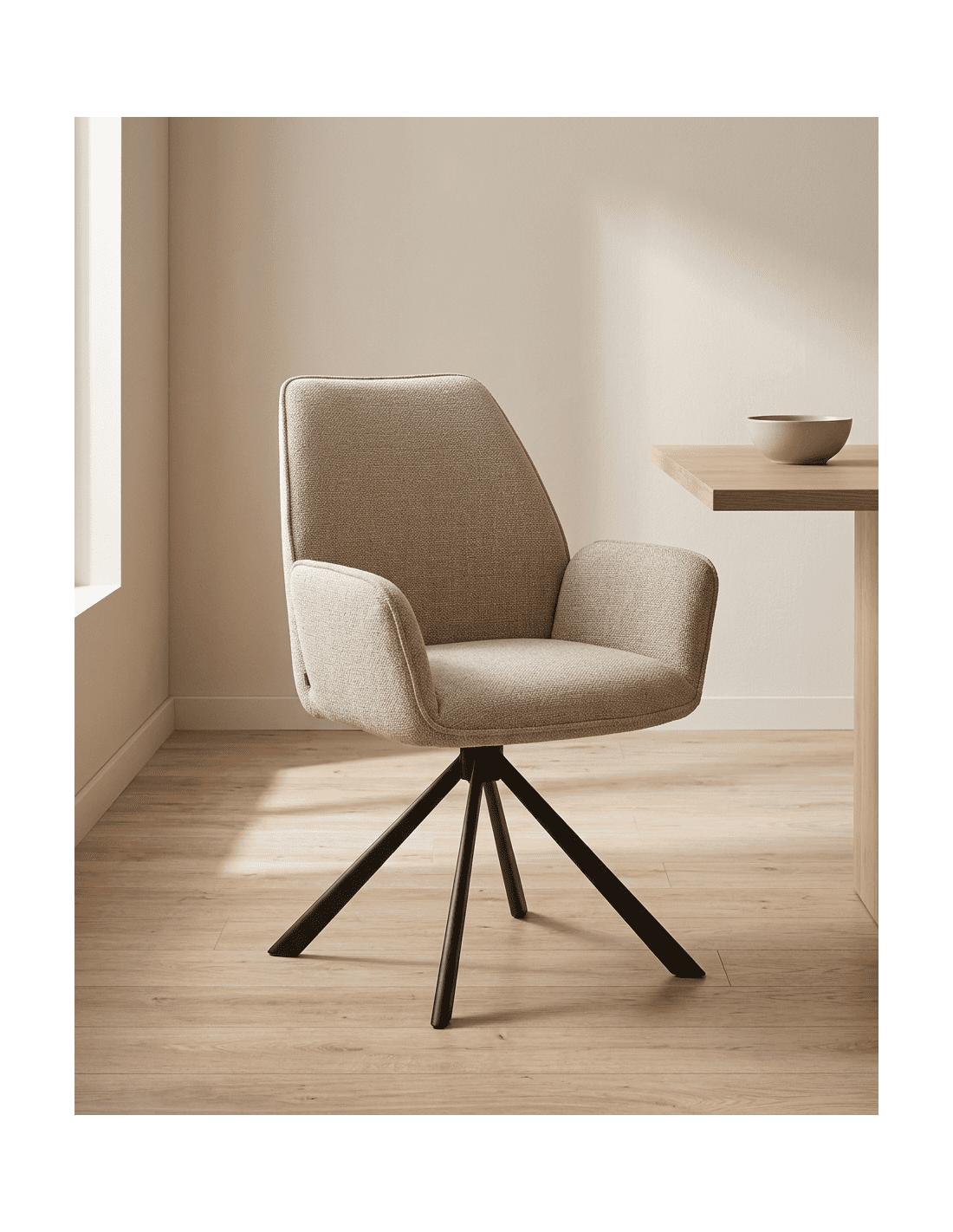 Pack 2 sillas respaldo alto TARIX beige ambiente