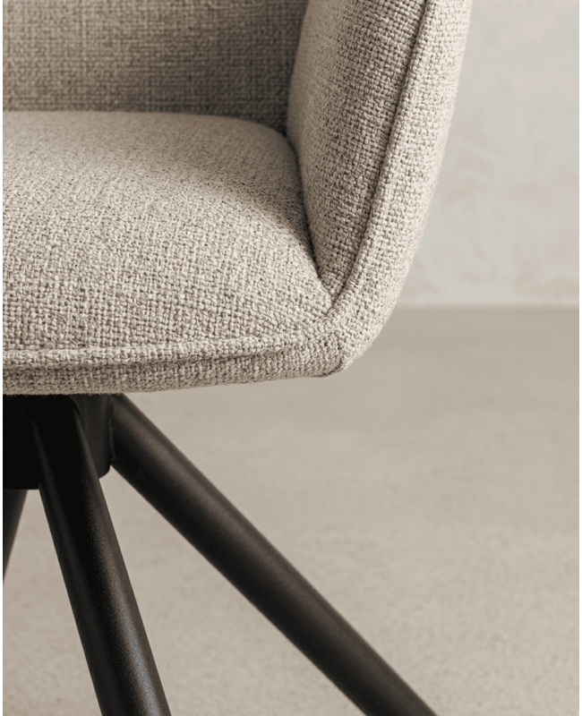 Pack 2 sillas respaldo alto TARIX beige detalle