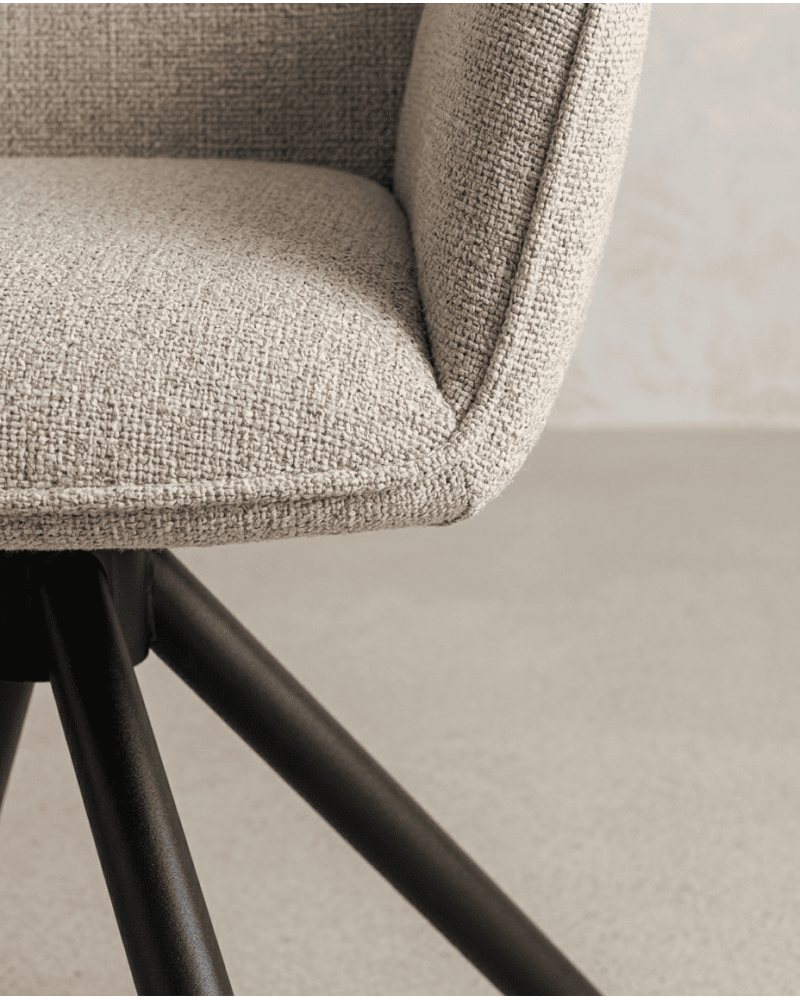 Pack 2 sillas respaldo alto TARIX beige detalle