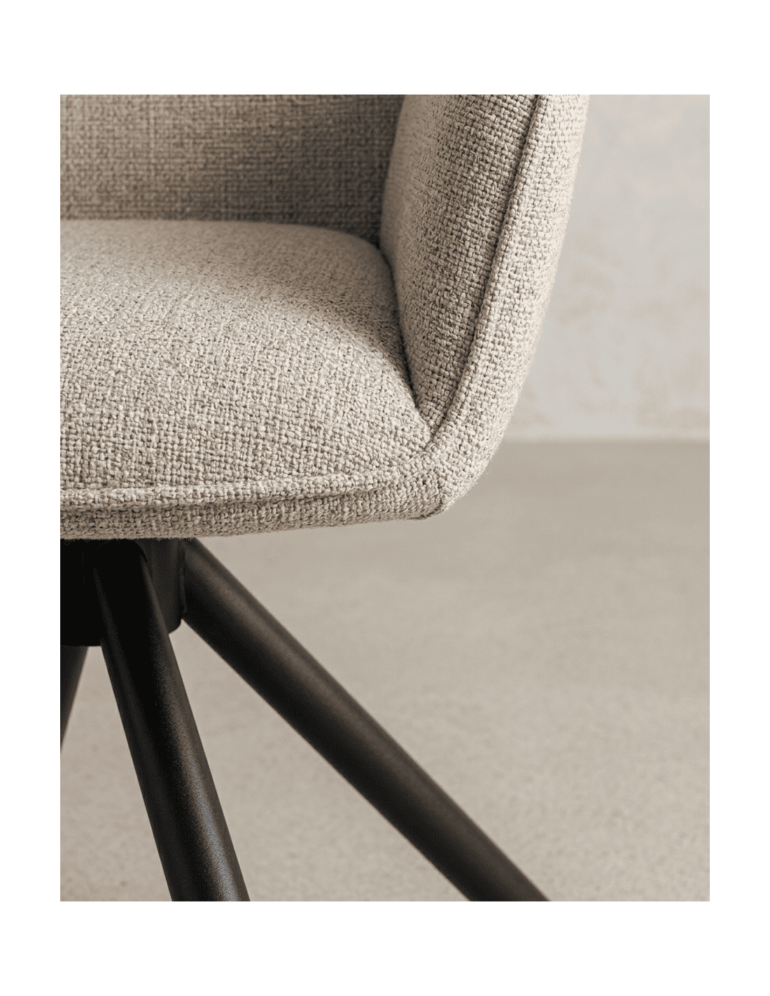 Pack 2 sillas respaldo alto TARIX beige detalle