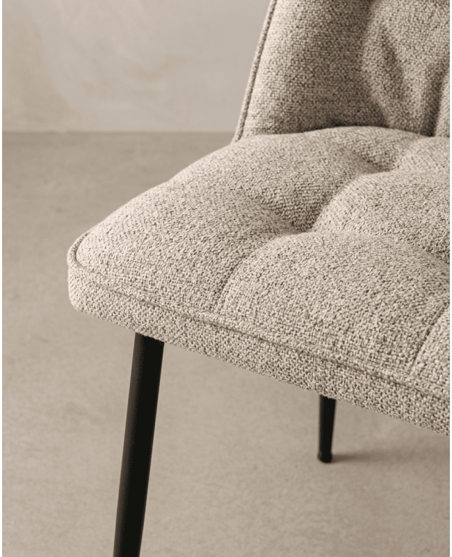 Pack 2 sillas de comedor beige ZAREM detalle