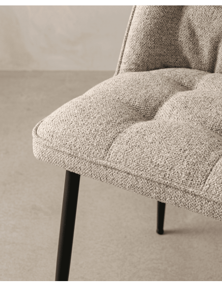 Pack 2 sillas de comedor beige ZAREM detalle