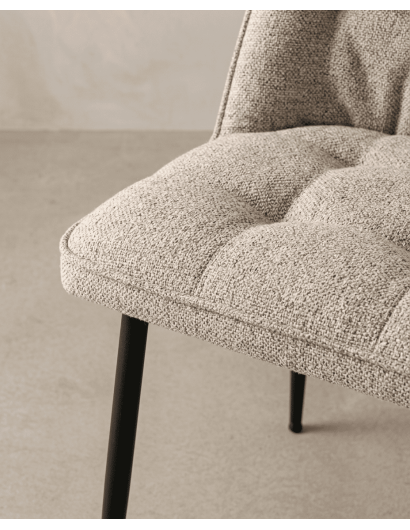 Pack 2 sillas de comedor beige ZAREM detalle