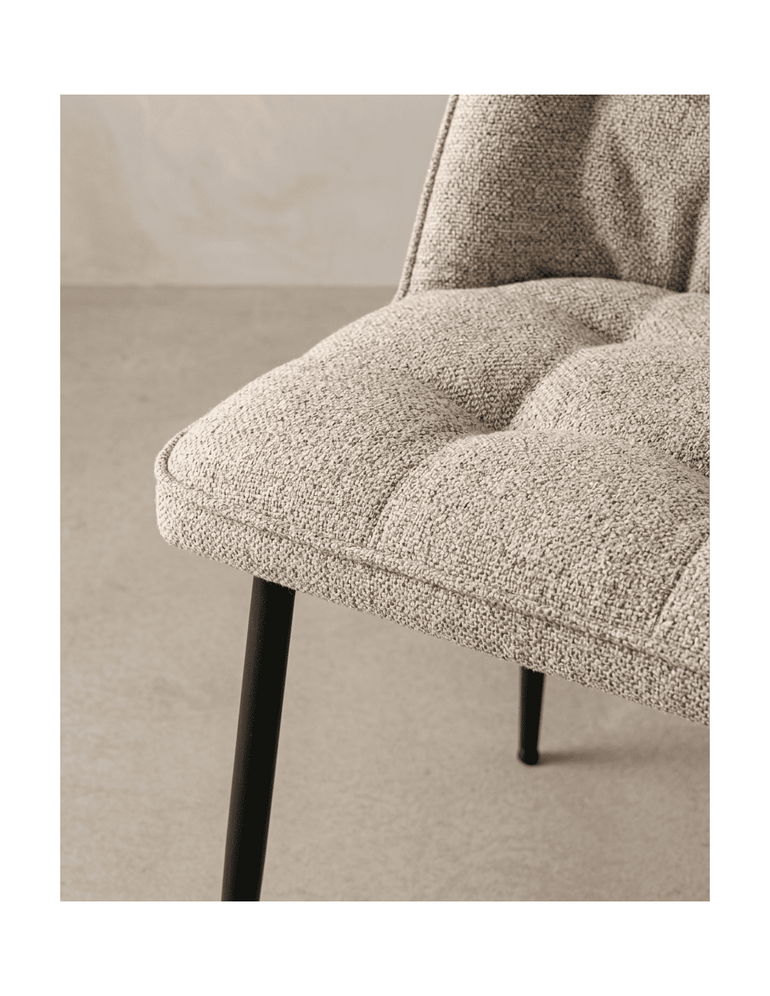 Pack 2 sillas de comedor beige ZAREM detalle