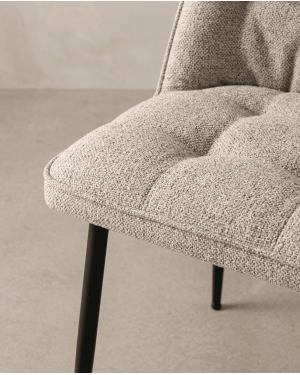 Pack 2 sillas de comedor beige ZAREM detalle