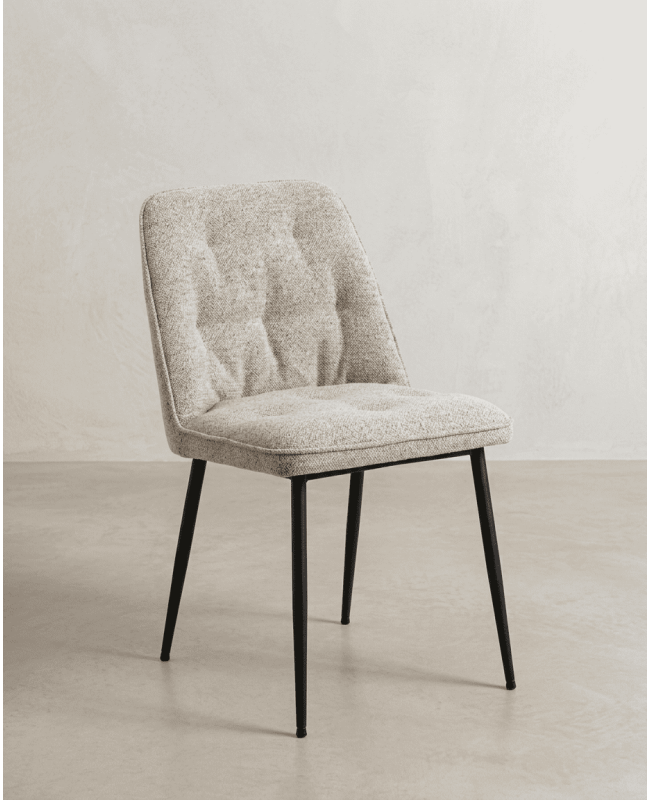 Pack 2 sillas de comedor beige ZAREM lateral