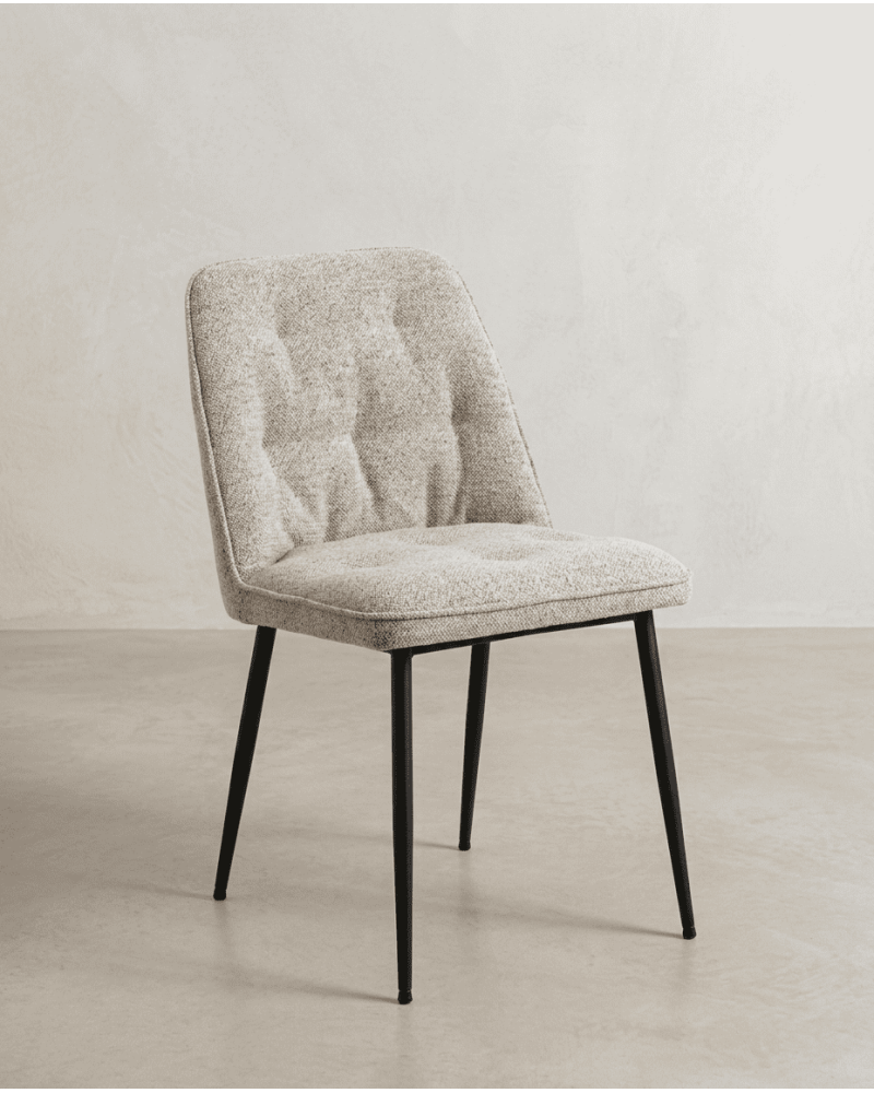 Pack 2 sillas de comedor beige ZAREM lateral