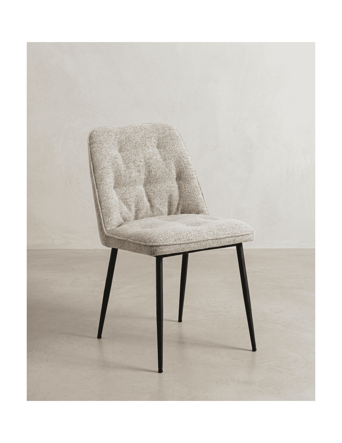 Pack 2 sillas de comedor beige ZAREM lateral