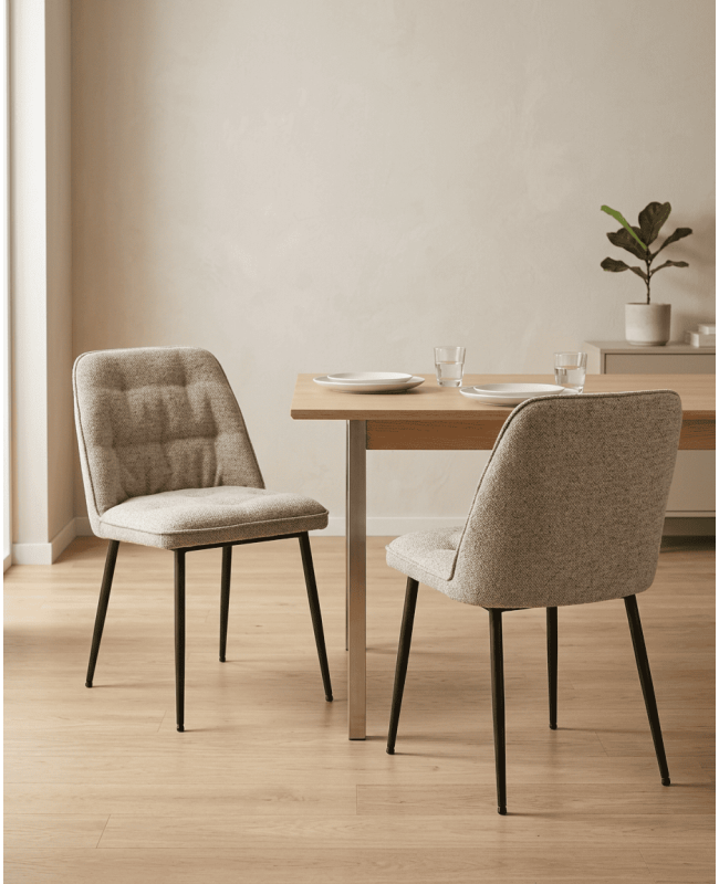Pack 2 sillas de comedor beige ZAREM ambiente