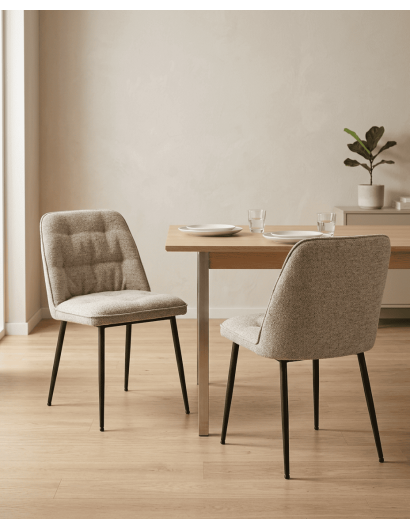 Pack 2 sillas de comedor beige ZAREM ambiente