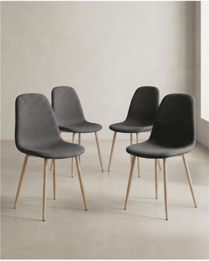 Pack 4 sillas de comedor SORA barata  | Envío rápido y financiación