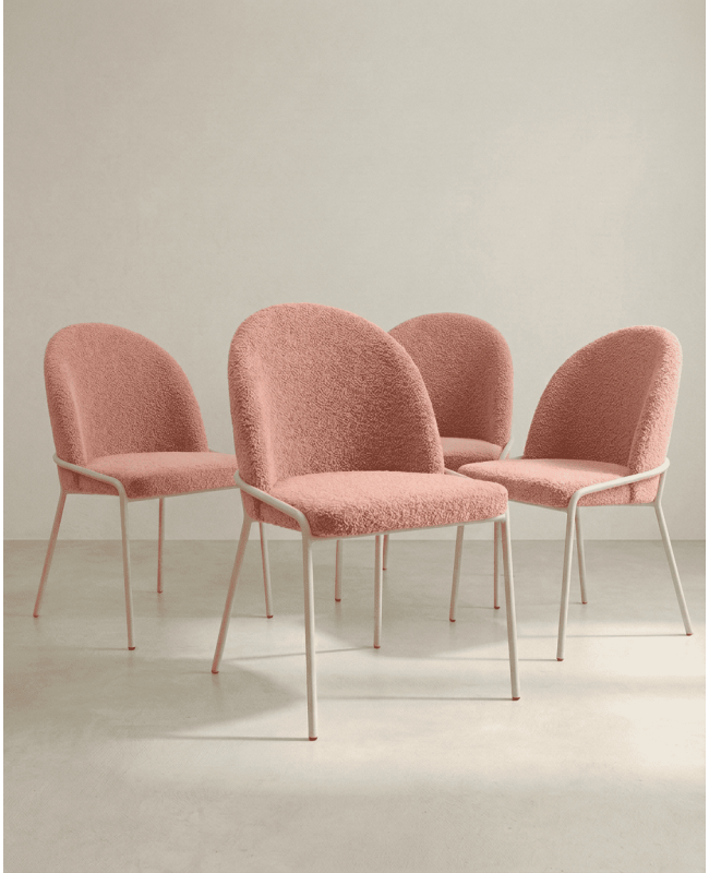 Pack 4 sillas comedor BELA conjunto rosa