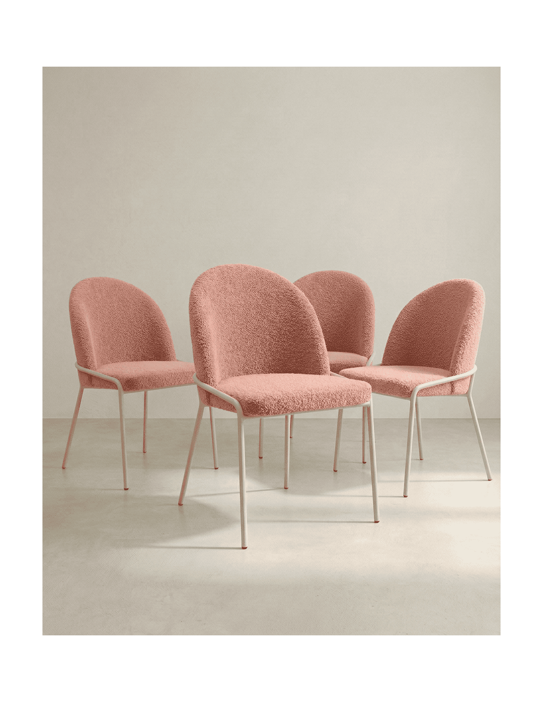 Pack 4 sillas comedor BELA conjunto rosa
