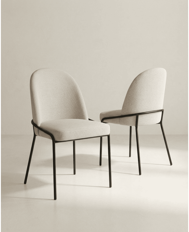 Pack 2 sillas de comedor tapizadas KELIA baratas | Envío rápido y financiación