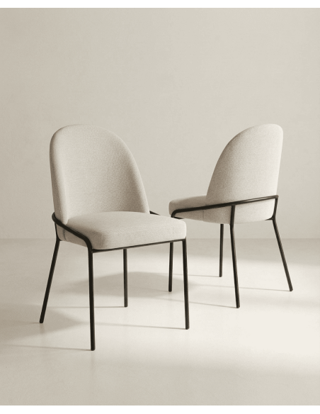 Pack 2 sillas de comedor tapizadas KELIA baratas | Envío rápido y financiación