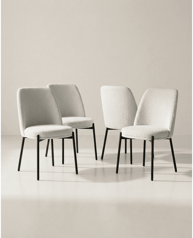 Pack 4 sillas de comedor TENA barato con patas metálicas | Envío rápido y financiación