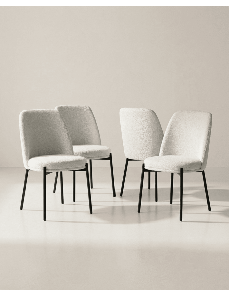 Pack 4 sillas de comedor TENA barato con patas metálicas | Envío rápido y financiación