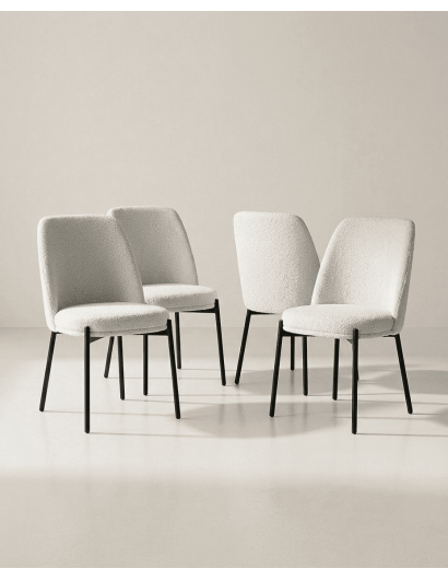 Pack 4 sillas de comedor TENA barato con patas metálicas | Envío rápido y financiación