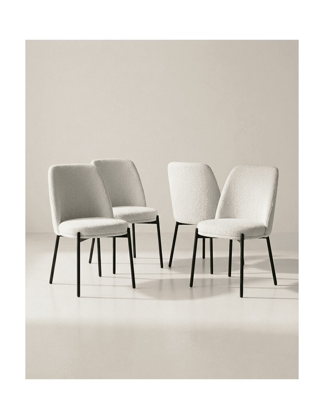 Pack 4 sillas de comedor TENA barato con patas metálicas | Envío rápido y financiación