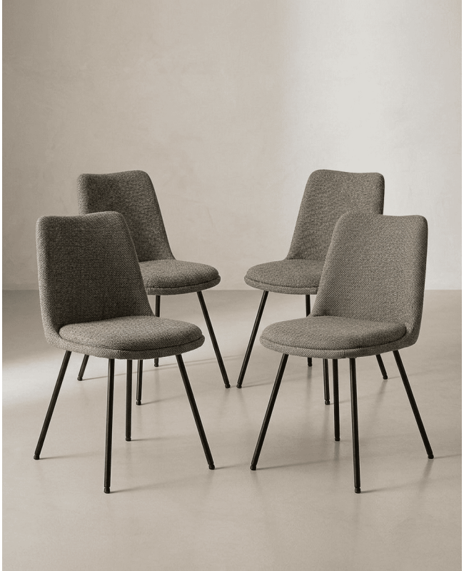 Pack 4 sillas comedor ORSA conjunto negro/arena