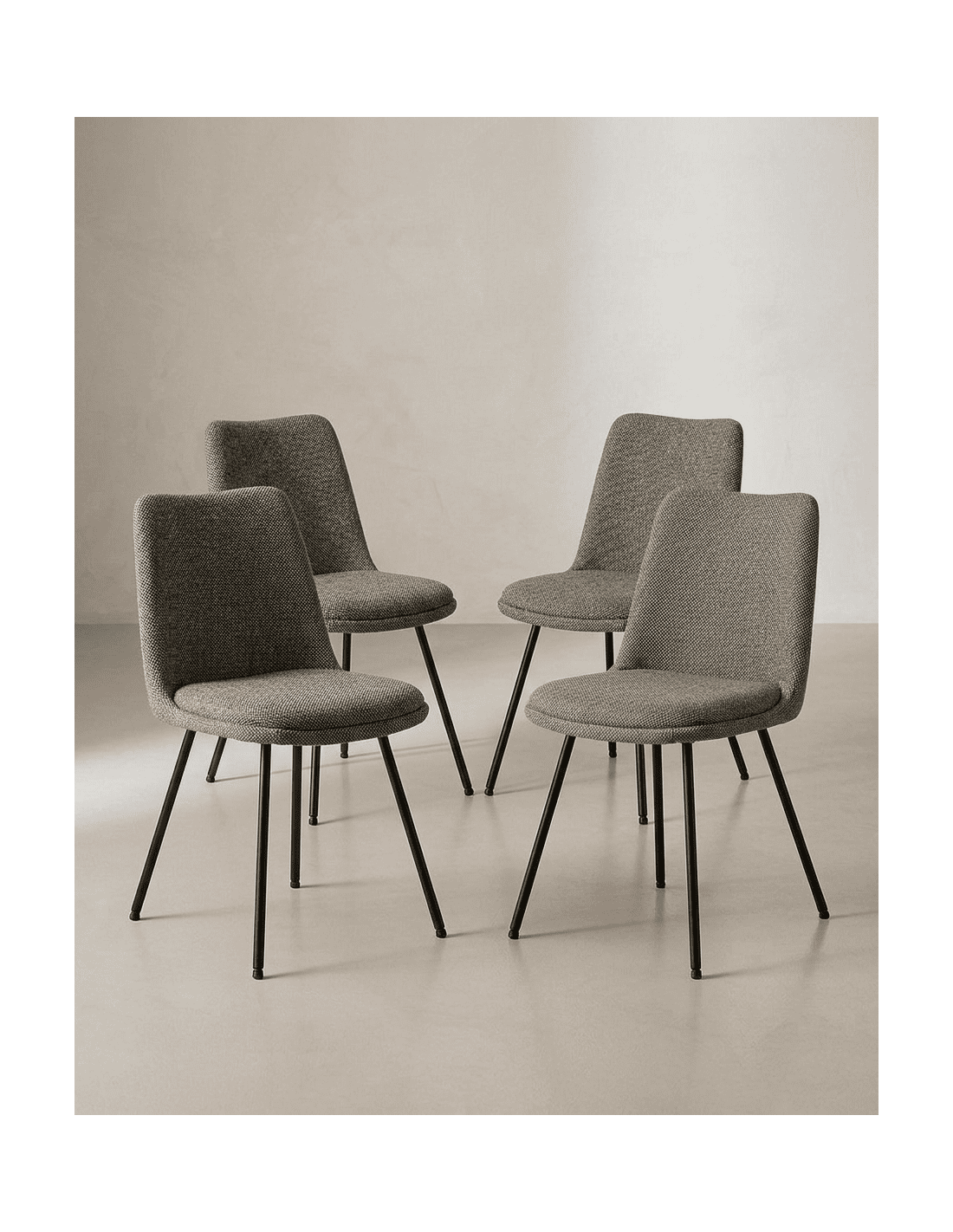Pack 4 sillas comedor ORSA conjunto negro/arena