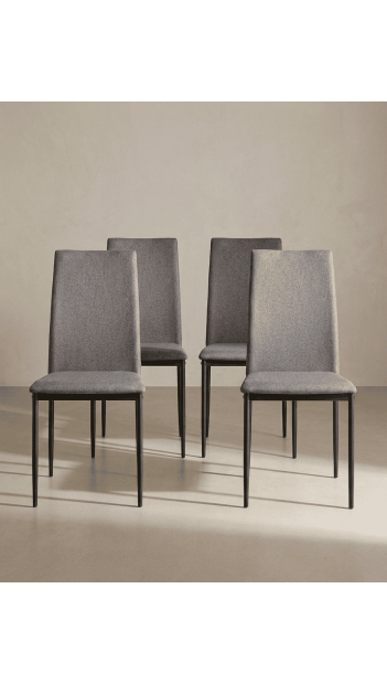 Pack 4 sillas de comedor tapizadas MERIA baratas | Envío rápido y financiación