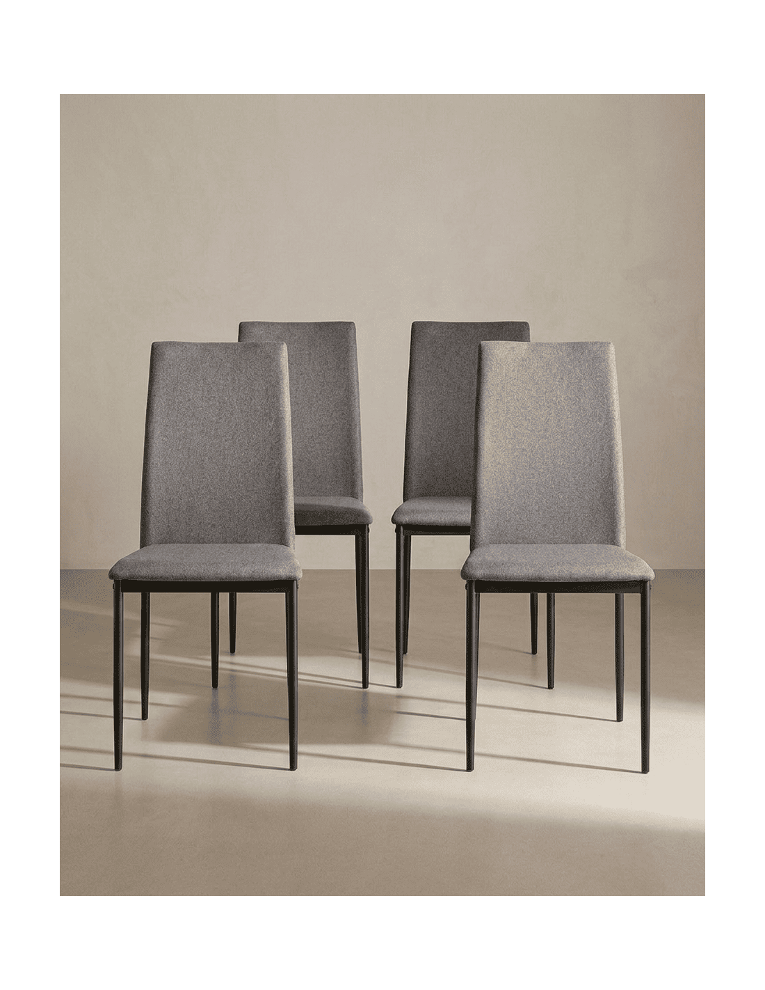 Pack 4 sillas de comedor tapizadas MERIA baratas | Envío rápido y financiación