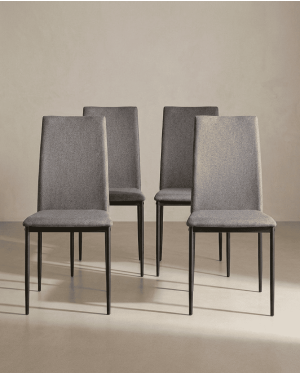 Pack 4 sillas de comedor tapizadas MERIA baratas | Envío rápido y financiación