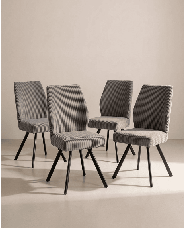 Pack 4 sillas tapizadas asiento con muelles DALA | Envío rápido y financiación