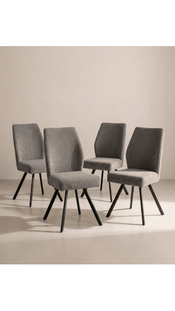 Pack 4 sillas tapizadas asiento con muelles DALA | Envío rápido y financiación