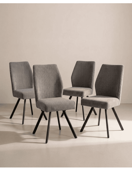 Pack 4 sillas tapizadas asiento con muelles DALA | Envío rápido y financiación